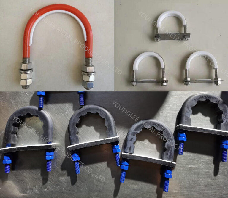 PTFE Coated U bolt clamps for marine, ship building, and other