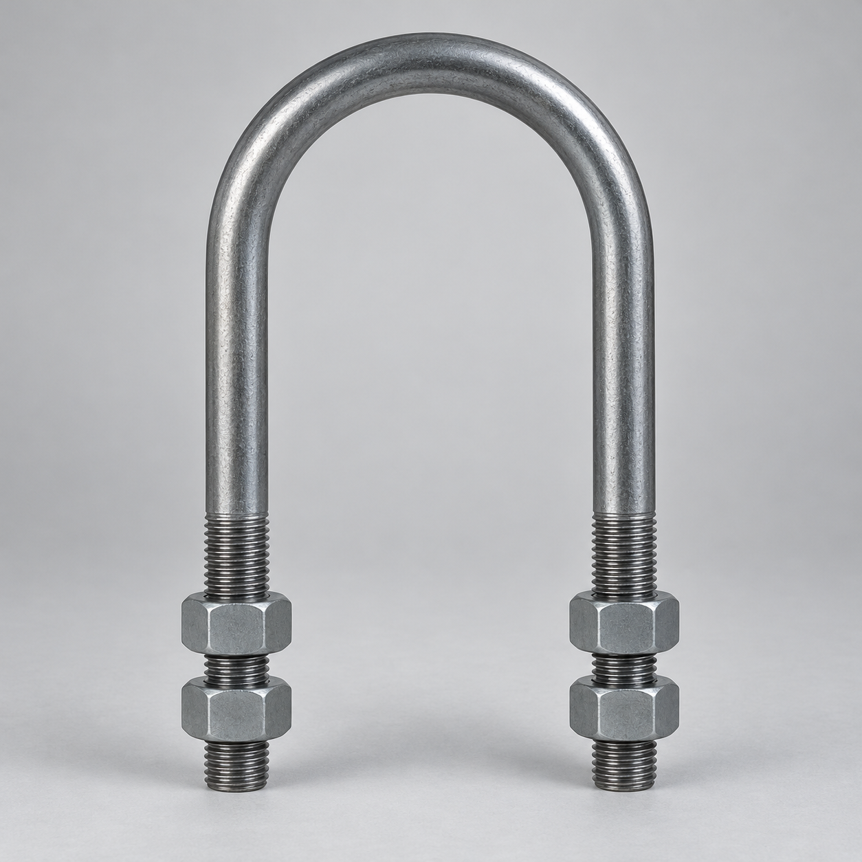 MSS SP-58 Type 24 U-Bolt with Four Hex Nuts - Generated Representative Generated representative MSS SP-58 Type 24 style round steel U-bolt supplied with four hex nuts