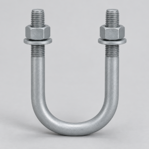 Representative zinc-flake coated U-bolt with nuts and washers