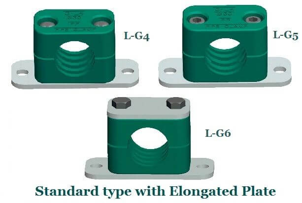 standard elongated hydraulic pipe clamps